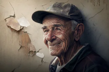 The power of positive thinking is demonstrated by this smiling old man.